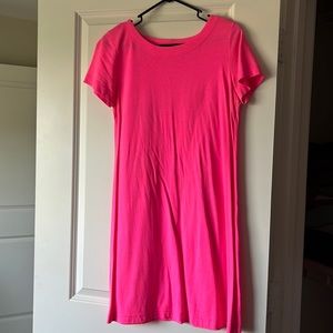Neon pink t-shirt dress